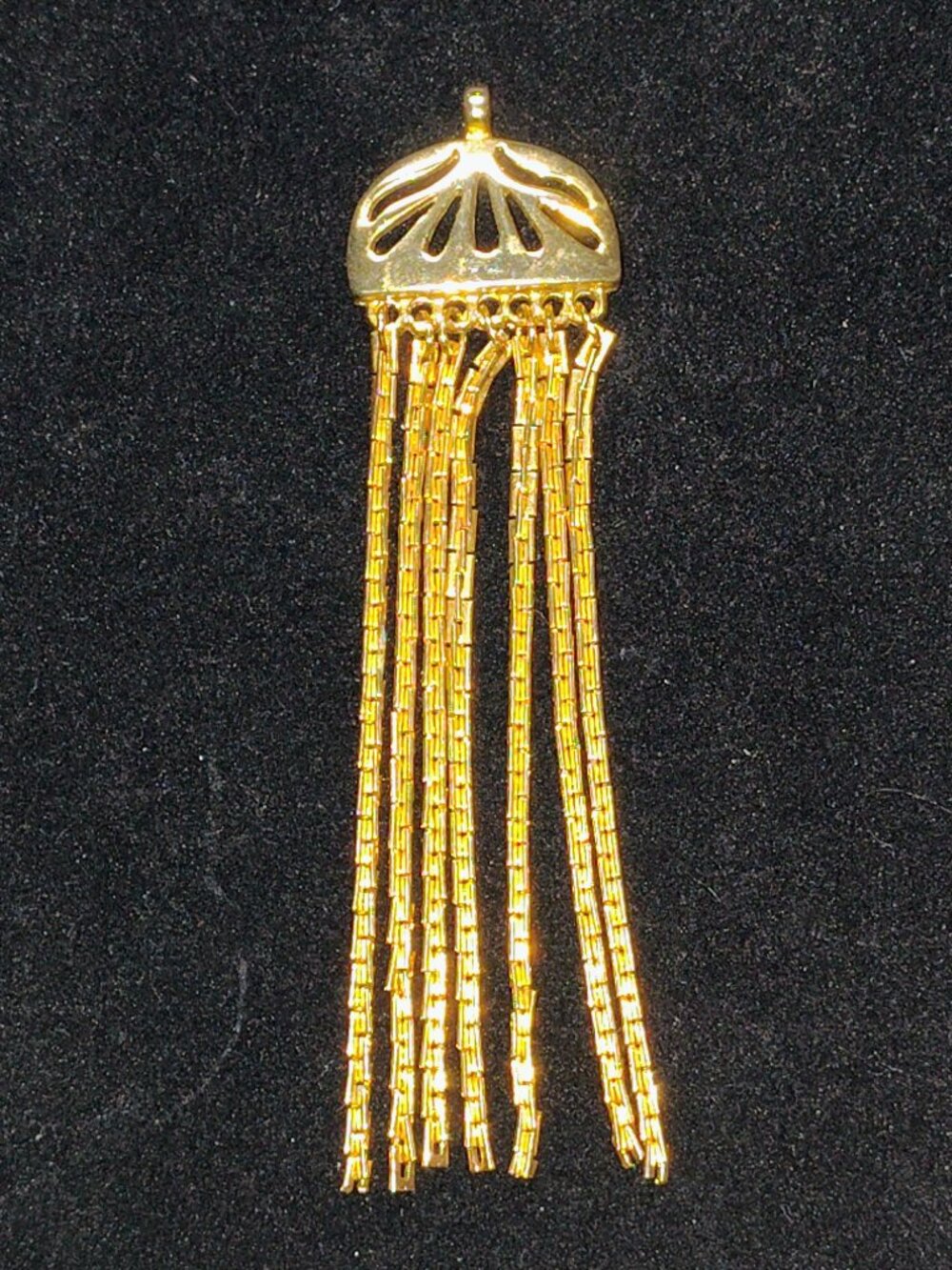 Vintage Gold‑Tone Tassel Slider Pendant